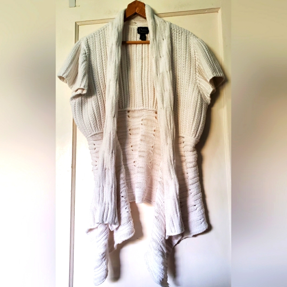 💖Gorgeous Pure Handknit Cotton Cardigan Sweater🍁🤍💖